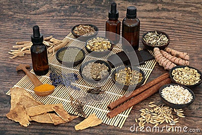 Nervine Food Collection for Healing Nervous System Stock Photo