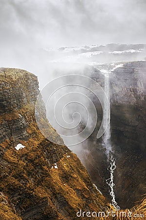 Nervion river source and waterfall Stock Photo