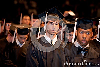 Nervous Graduates on Graduation Day Editorial Stock Photo