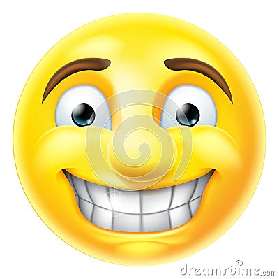 Nervous Grin Emoji Emoticon Vector Illustration