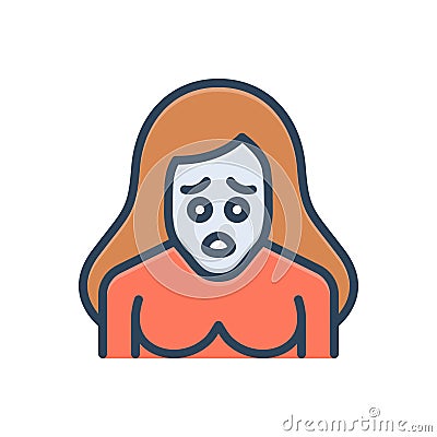 Color illustration icon for Nervous, disquieting and restless Cartoon Illustration