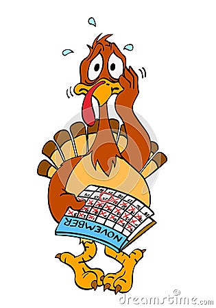 Nervous Thanksgiving Turkey Stock Photo