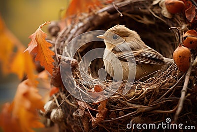 Nest bird eggs. Generate Ai Stock Photo