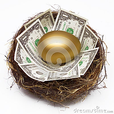 NEST EGG SAVING RETIREMENT FUND FINANCIAL WEALTH PLANNING Stock Photo