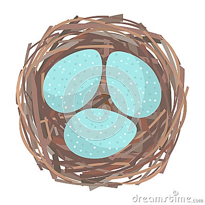 Nest with eggs Vector Illustration