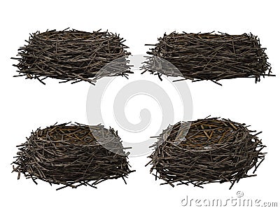 Nest, isolated on white background Stock Photo