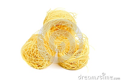 Nest pasta. View from side Stock Photo