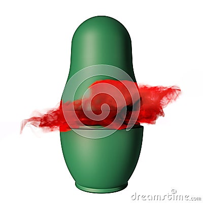 Nesting doll 3D rendering with bullet inside Stock Photo