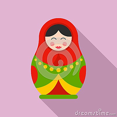 Nesting doll icon, flat style Vector Illustration