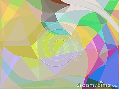 Many colors Nesting of geometric abstract shape and curves, nice multicolored background. Copy space, empty area. For banner, Stock Photo