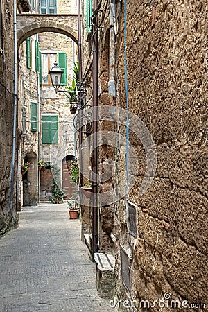 Pitigliano's Timeless Beauty: A Glimpse of Tuscany's Enchanting Past Stock Photo