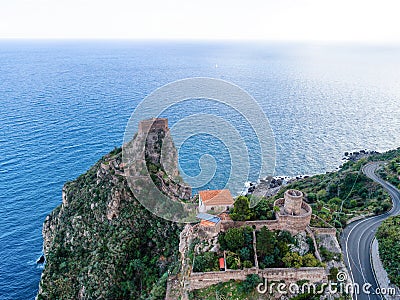 Milazzo Castle: A Sicilian Fortress Overlooking the Tyrrhenian Sea Editorial Stock Photo