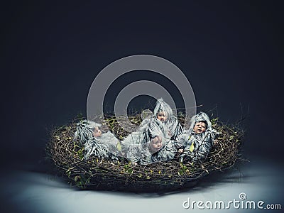 nestling child Stock Photo