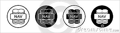 Net asset value flat line icon set. Net asset value Thin line illustration vector Vector Illustration