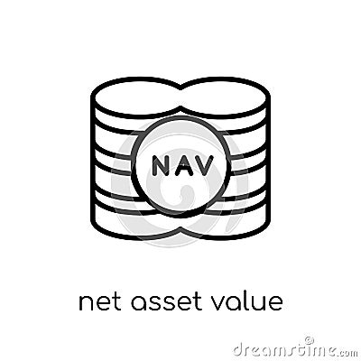 Net asset value icon. Trendy modern flat linear vector Net asset Vector Illustration