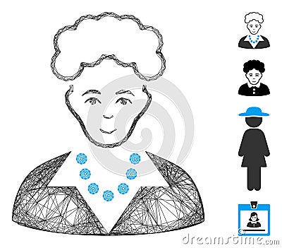 Net Blonde Lady Vector Mesh Vector Illustration