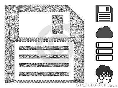 Net Floppy Disk Vector Mesh Vector Illustration