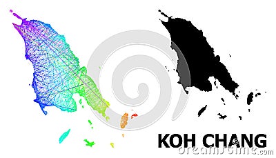 Net Map of Koh Chang with Spectrum Gradient Vector Illustration