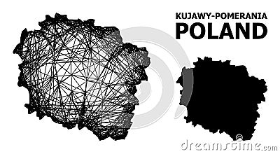 Net Map of Kujawy-Pomerania Province Cartoon Illustration