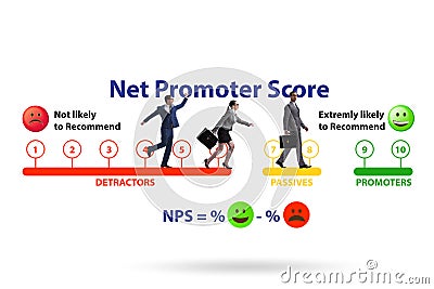 Net Promoter Score NPS concept with businessmen Stock Photo