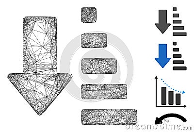 Net Sort Down Arrow Vector Mesh Stock Photo