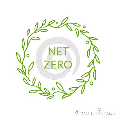 Net zero label. Carbon neutral round sign. Vector isolated design Vector Illustration