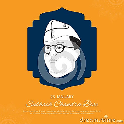 Netaji subhash chandra bose jayanti banner design Vector Illustration