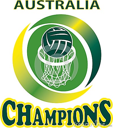 Netball Ball Hoop champions Australia Stock Photo