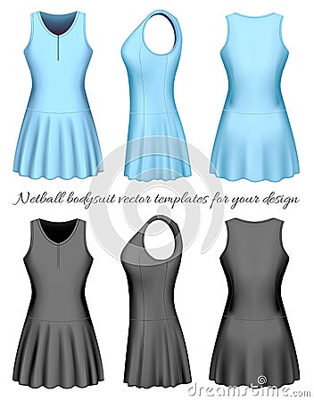 Netball bodysuit vector templates Vector Illustration