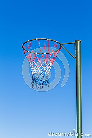 Netball Net Hoop Pole Outdoors Stock Photo