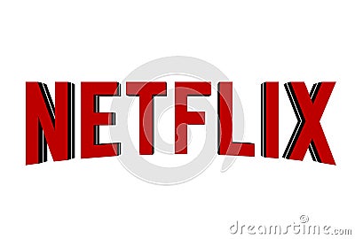 Netflix Logo Editorial word Vector. Online, background. Cartoon Illustration