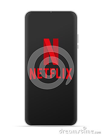 Netflix logo icon on smartphone screen Vector Illustration