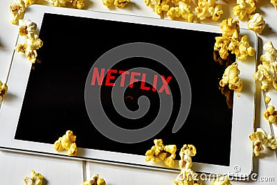 Netflix in a tablet computer Editorial Stock Photo