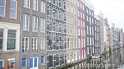 Netherland historical and modern buildings along the Amsterdam river canal Stock Photo