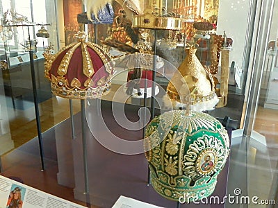 Netherlands, Amsterdam, Paulus Potterstraat 8, Diamant Museum, museum exhibits, royal crowns Editorial Stock Photo