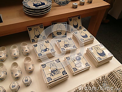 Netherlands Miffy Delft Ceramic Museum Royal Delftware Factory Museum Blue and White Porcelain China Dutch Pottery Ceramics Design Editorial Stock Photo