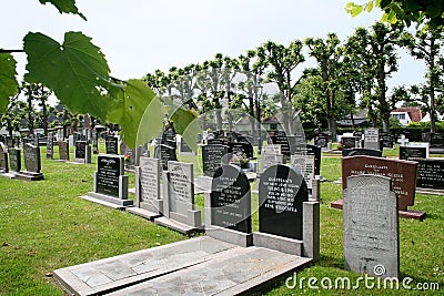 the grave yard of the village Stock Photo