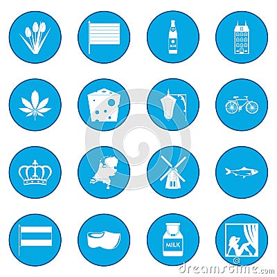 Netherlands icon blue Vector Illustration