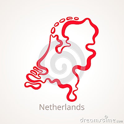 Netherlands - Outline Map Vector Illustration
