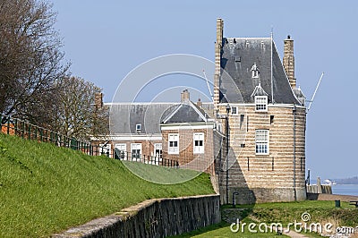 Campveerse Tower in the fortified city Veere Stock Photo