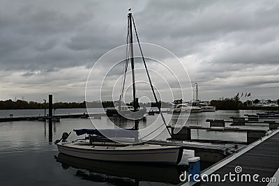 Netherlands / Roermond, Oolderhuuske, November 7th 2019 /2 pm 8 minutes /boats in the marina in autumn, lots of boats are already Editorial Stock Photo