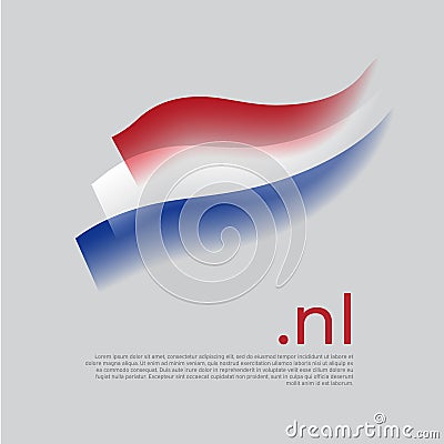 Netherlands watercolor flag. Holland flag colors stripes on white background. Vector stylized national poster design with nl Vector Illustration