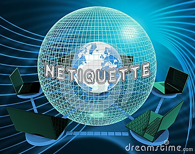 Netiquette Polite Online Conduct Or Web Etiquette - 3d Illustration Stock Photo