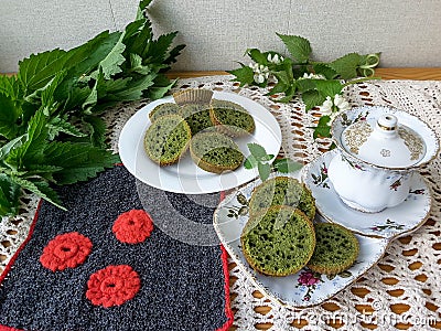 Nettles green cookies Stock Photo