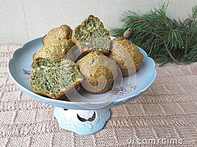 Nettles green muffins, cakes Stock Photo