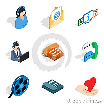 Network address icons set, isometric style Stock Photo