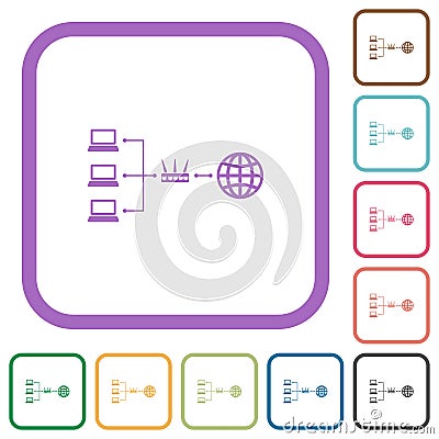 Network address translation simple icons Vector Illustration