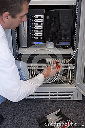 Network administrator Stock Photo