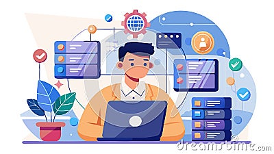 A Network Administrator oversees the infrastructure of computer networks, ensuring connectivity and reliability Stock Photo