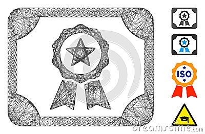 Network Authorize Diploma Vector Mesh Vector Illustration